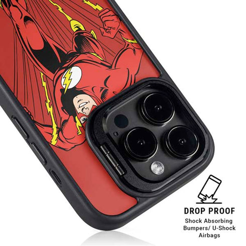 DC Comics The Flash Classic Action Pose Art iPhone 16 Pro Kickstand Case